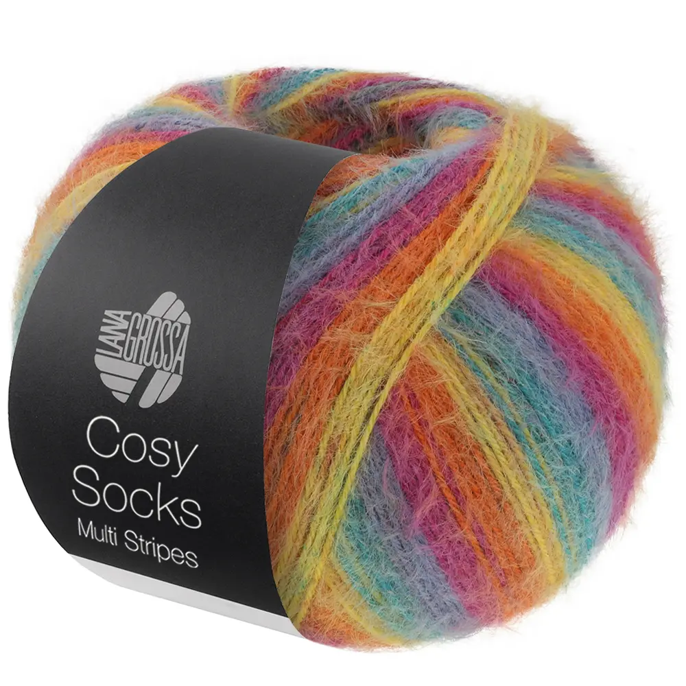 Cosy Socks Multi Stripes | Lana Grossa