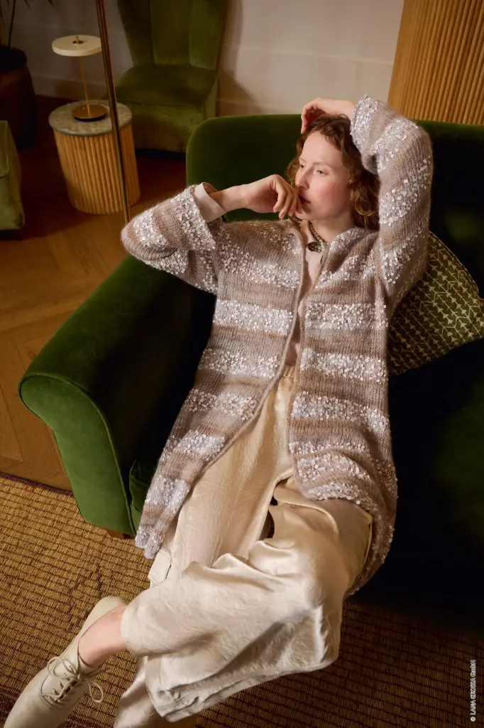 Top Down Vest met structuur streepmotief in Superkid Seta & Cosmo | Lana Grossa