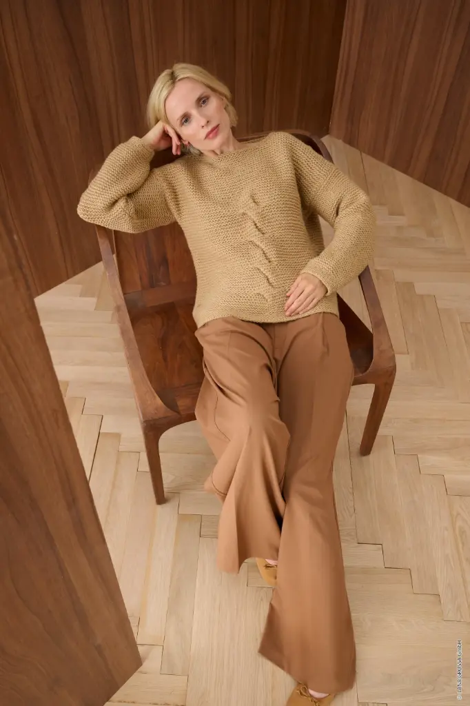 Trui met kabelmotief in Alta Moda Cashmere 16 | Lana Grossa