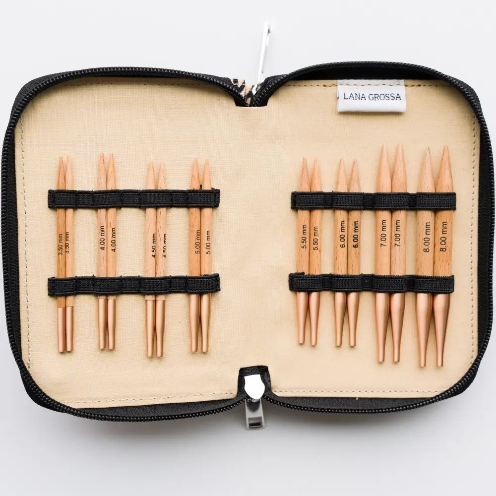 Rondbreinaalden set Kort - Beuk | Lana Grossa