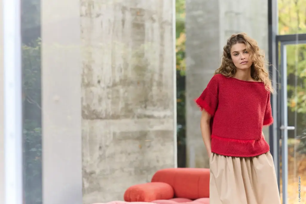 Los truitje met korte mouwen in Ecopuno & Basta | Lana Grossa