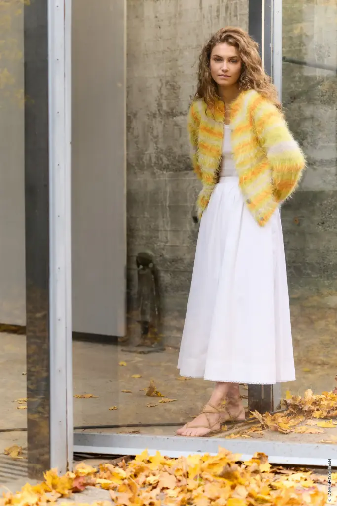 TopDown vest met sluitboord in Basta Mista | Lana Grossa