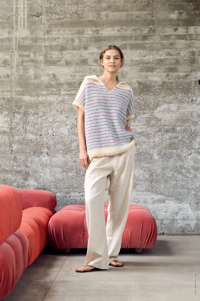 Debardeur met polokraagje in Setasuri| Lana Grossa