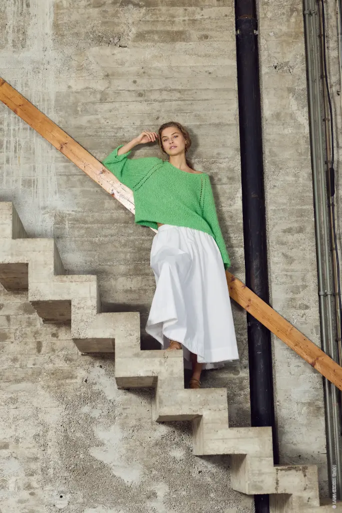 TopDown trui met fantasie raglanmouwen in Setasuri | Lana Grossa