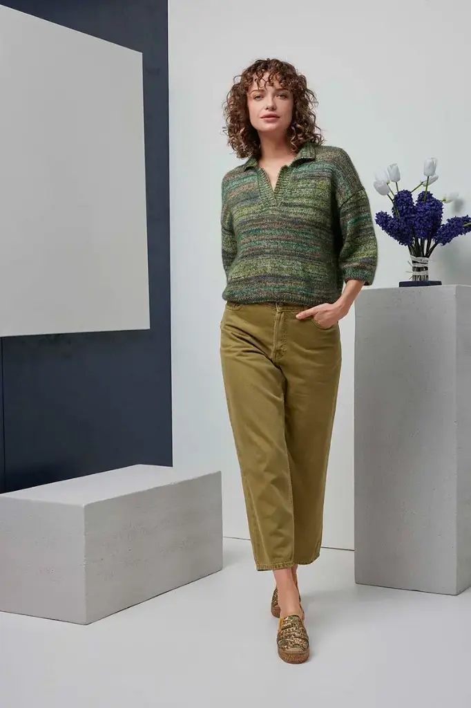 Polo truitje met halflange mouwen in Fiesta & Lace | Lang Yarns