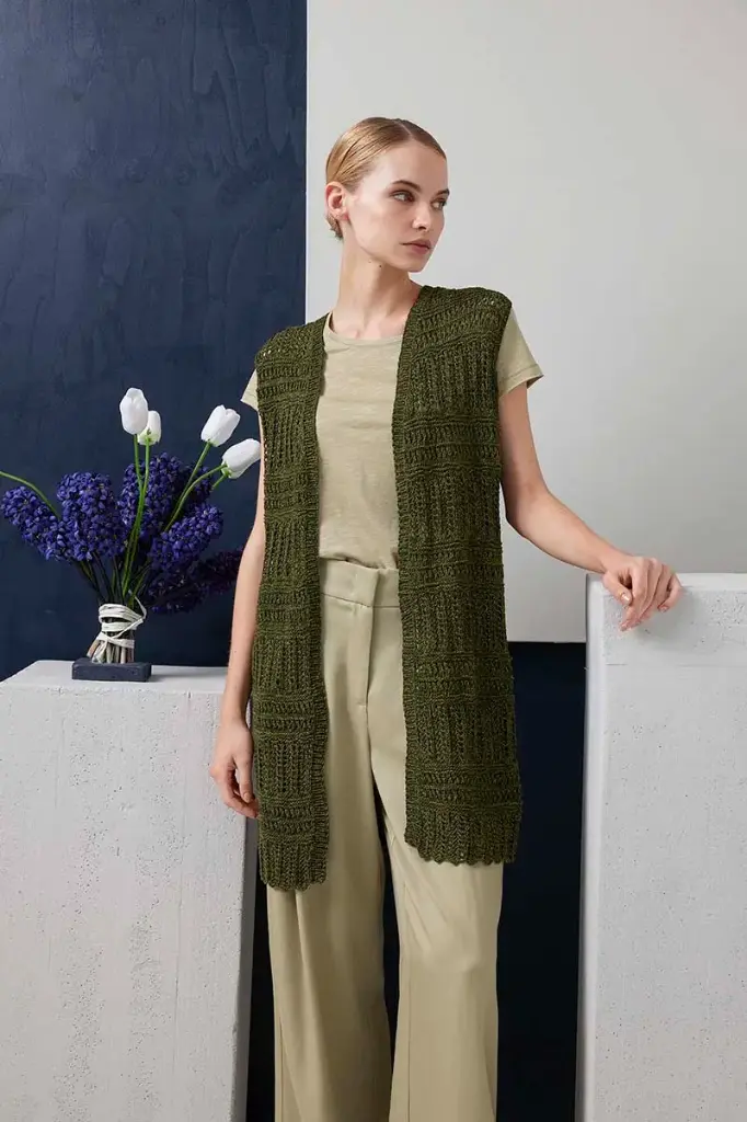 Halflange vest zonder mouwen in Duett | Lang Yarns