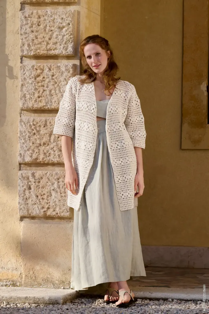 Gehaakte vest korte mouwen in Summer softness | Lana Grossa