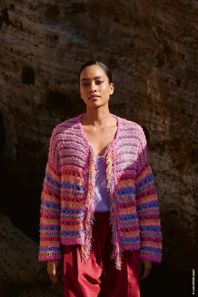 Vest met streepmotief in Frizzante, Filo Lurex, Per Fortuna & Tessera | Lana Grossa