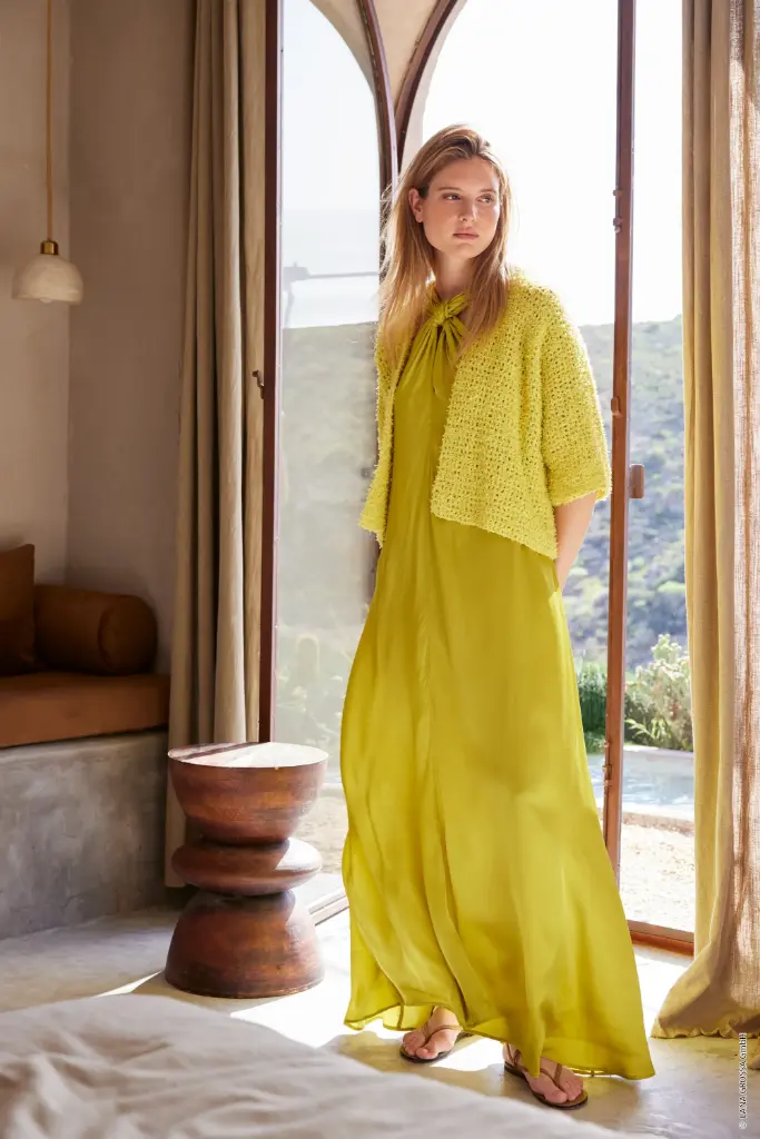 Gehaakte Top Down kimono vest in Frizzante | Lana Grossa