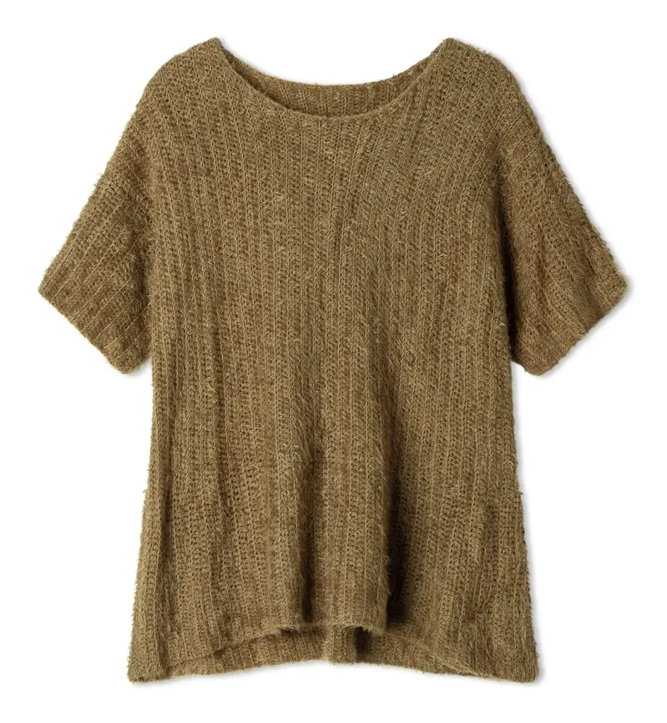 Dwars gehaakt truitje met korte mouwen in Per Fortuna | Lana Grossa