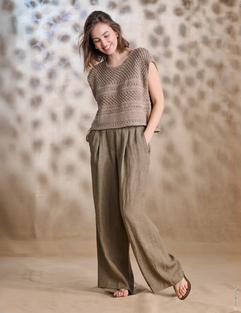 Topje met fantasiemotief in Promessa | Lana Grossa