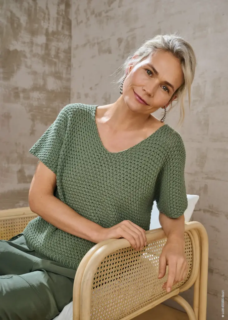 Kimono truitje met v-hals in Promessa | Lana Grossa