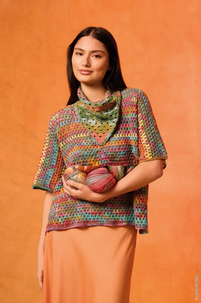 Gehaakt hoofddoekje in Gomitolo Alga | Lana Grosa