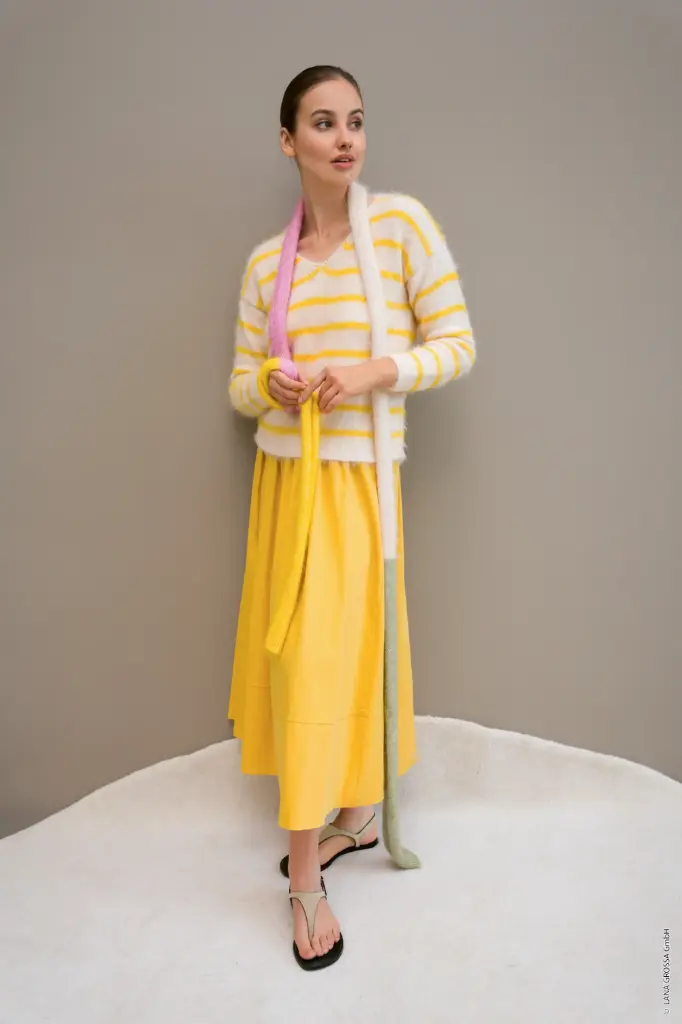 Zomerse smalle lange sjaal in Finito | Lana Grossa