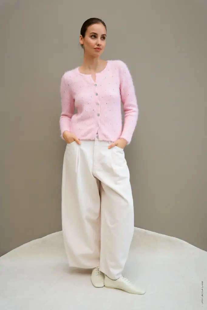 Elegant vestje met gaatjesmotief in Finito | Lana Grossa