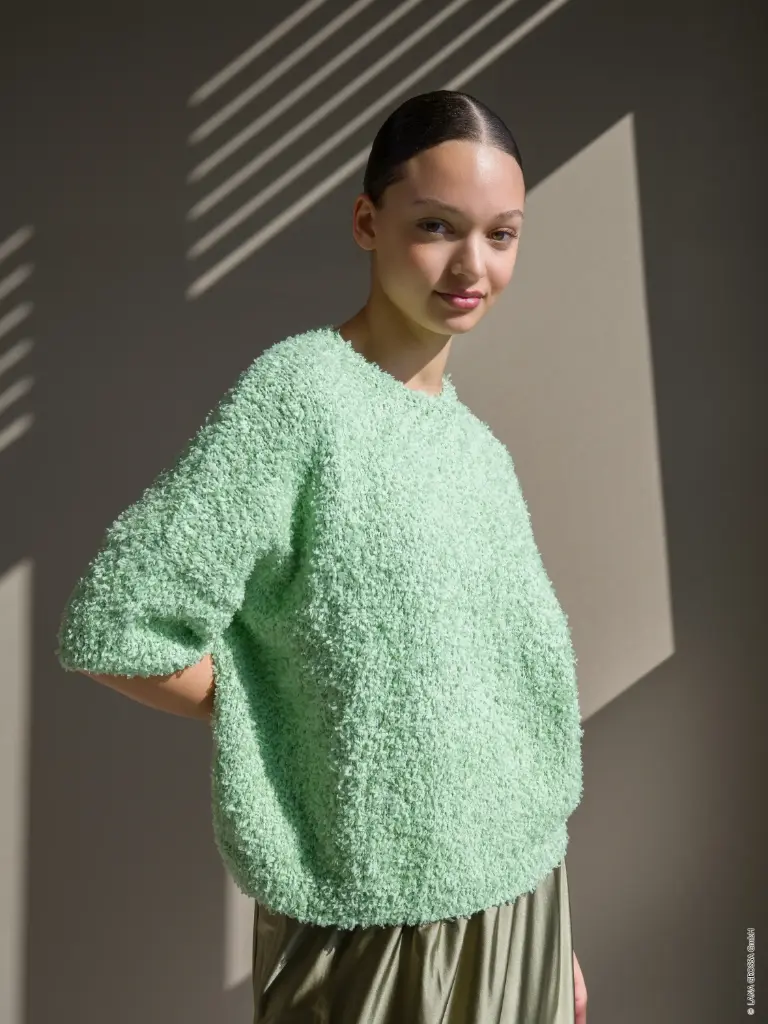 Losse t-shirt met korte mouwen in Frizzante | Lana Grossa