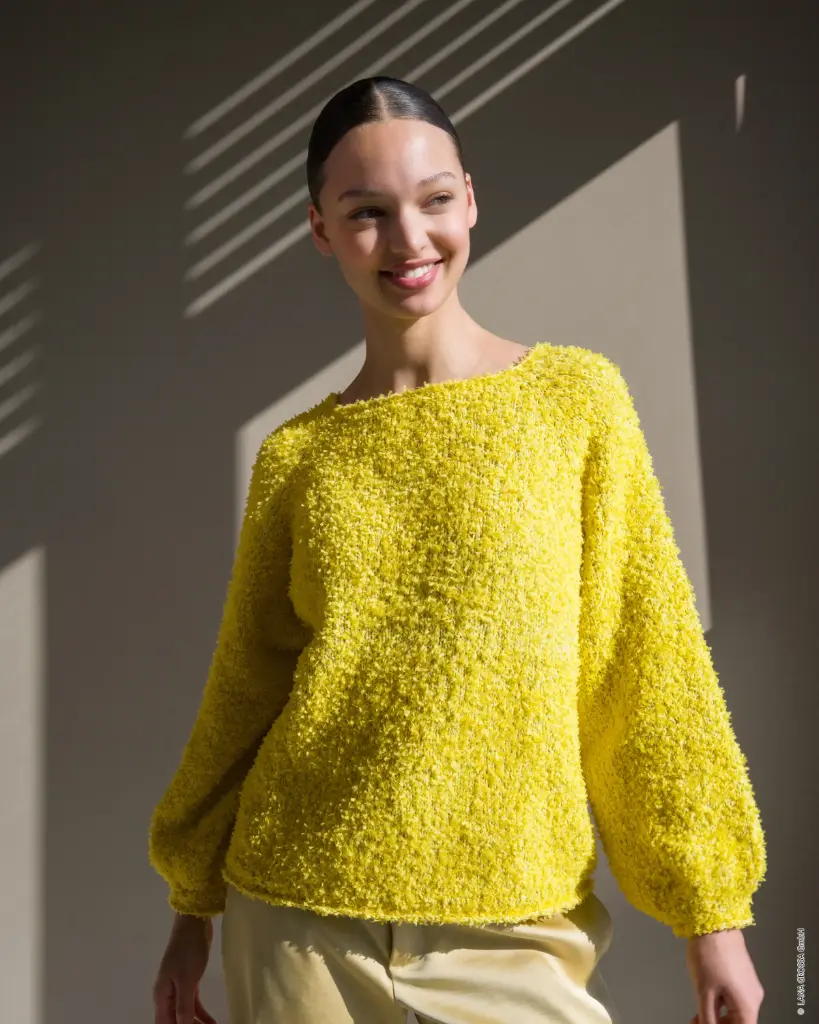 TopDown trui met lange mouwen in Frizzante | Lana Grossa