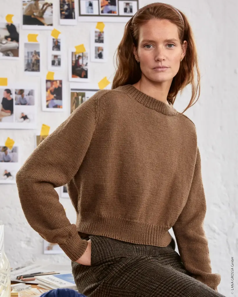Trui Ida III met zichtbare minderingen in Cool Wool Big Mélange | Lana Grossa