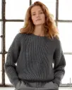Trui Marta I met halfpatentpatroon in Cool Wool Big Melange | Lana Grossa