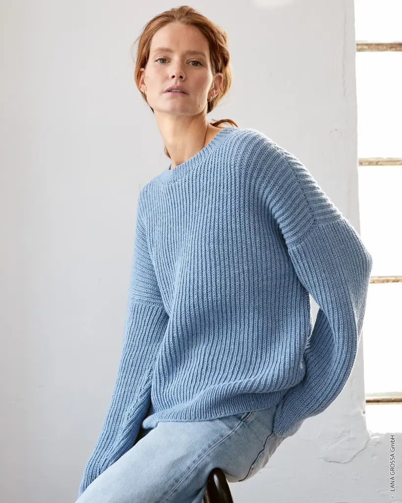 Topdown Trui Marta III in Cool Wool Mélange | Lana Grossa