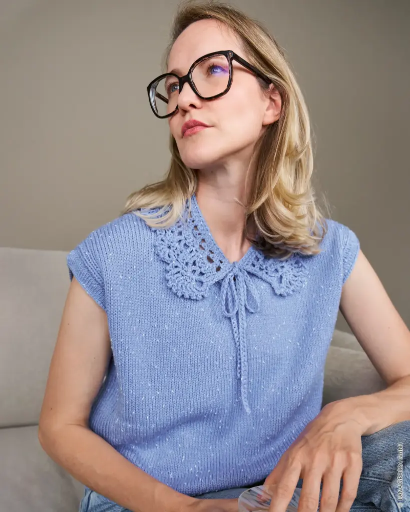 Top Down hesje Sinchen II in Cool Wool Big Dots | Lana Grossa