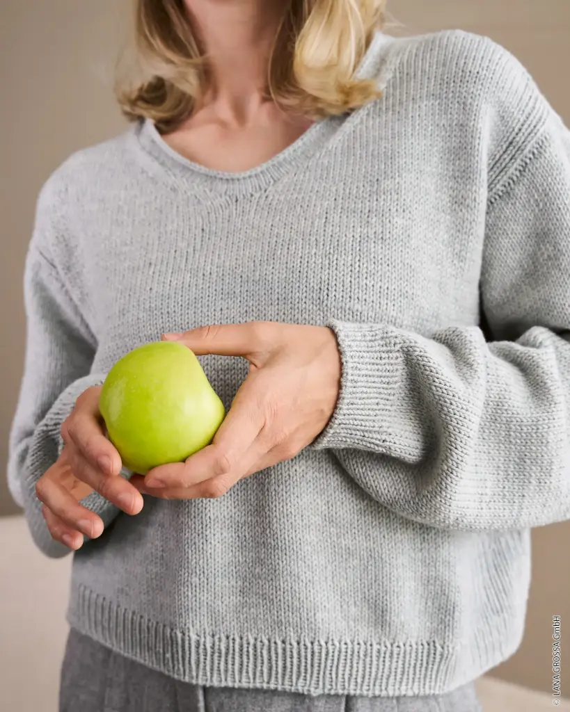 Top Down trui Sinchens I in Merino Più | Lana Grossa