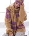 Lange sjaal met streepmotief in Mohair di Gio | Lana Grossa