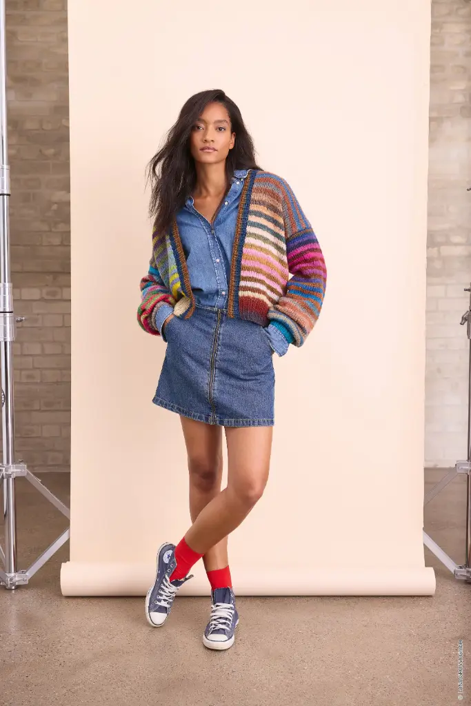 Kleurrijke blousson vest in Candy | Lana Grossa