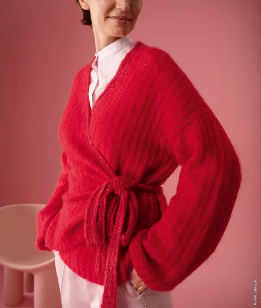 Gehaakte, elegante wikkelvest in Filo di Gio & Glamour | Lana Grossa