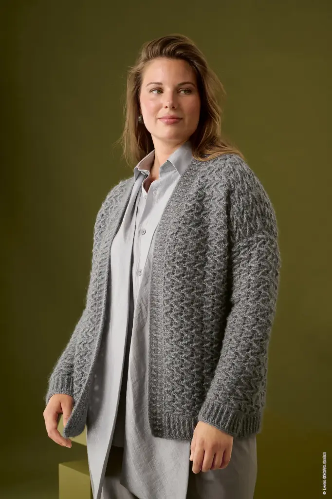 Gehaakte vest met fantasiesteek in Brigitte Silkdream & Filo di Gio | Lana Grossa