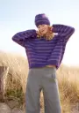 Klassieke muts met streepmotief in Merino Superiore & Silkhair