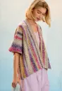 Dwars gehaakte kimono vest in Gomitolo California | Lana Grossa