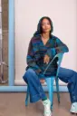 Oversized hoodie in Gomitolo Disegno | Lana Grossa